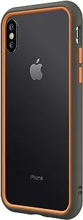 RhinoShield CrashGuard NX Bumper Case for iPhone XS Max with Frame and Rim, Graphite/Orange