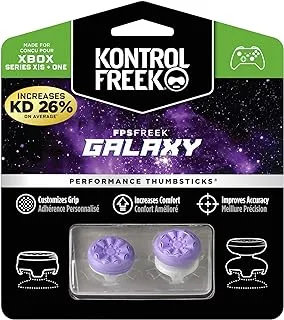 KontrolFreek FPS Freek Galaxy Purple لـ XBX BPKIT| أعواد الإبهام عالية الأداء، 1 عصا عالية الارتفاع، 1 متوسطة الارتفاع، عصا واحدة قصيرة متوسطة الارتفاع (6.5 مم) لمزيد من الإمساك والراحة