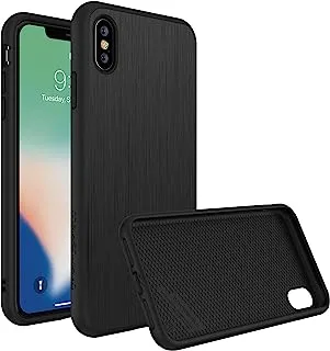 RhinoShield SolidSuit Protective Phone Case for iPhone XS Max, Brushed Steel/Black