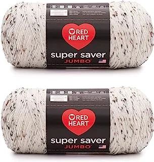 Red Heart Super Saver Jumbo Yarn, Aran Fleck 2 Count