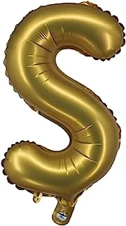 The Balloon Factory Letter S Foil Balloon, No Helium, 16-Inch Size, Gold