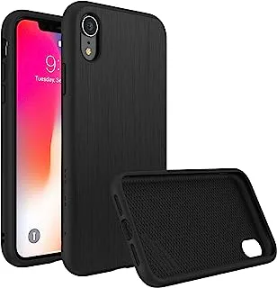 RhinoShield SolidSuit Protective Phone Case for iPhone XR, Brushed Steel/Black