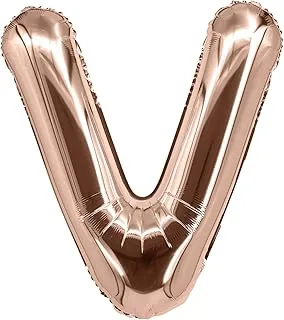 The Balloon Factory V-Shaped Foil Balloon, No Helium, 16-Inch Size, Rose Gold