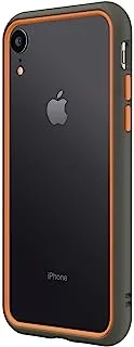 RhinoShield CrashGuard NX Bumper Case for iPhone XR with Frame and Rim, Graphite/Orange
