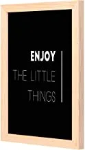 LOWHA Enjoy the little things Wall Art with Pan Wood framed Ready to hang for home, bed room, office living room Home decor hand made wooden color 23 x 33cm By LOWHA