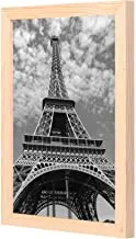 LOWHA Eiffel Tower Illustration Wall Art with Pan Wood framed Ready to hang for home, bed room, office living room Home decor hand made wooden color 23 x 33cm By LOWHA