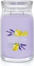 Yankee Candle Lemon Lavender Scented, Signature 20oz Large Jar 2-Wick Candle, Over 60 Hours of Burn Time