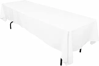 LTC LINENS 60126-010101 مفرش طاولة، 60 × 126 بوصة، أبيض
