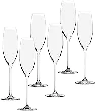 Lucaris Lavish Champagne Wine Glass 6-Piece Set, 245 ml Capacity, Transparent