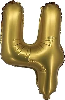 The Balloon Factory No Helium Number 4 Foil Balloon, 34-Inch Size, Gold