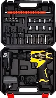 Epsilon 12V Cordless Drill- ECD1037| Chuck Size 10 MM, Perfect For Home And Business| No Load Speed 0-400/0-1400 RPM, Includes Accessories| Black And Yellow