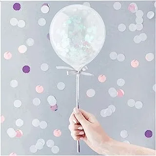 Various Brands Iridescent Mini Confetti Balloon Wands, 5-Inch Size