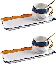 6-Piece Ceramic Cup & Saucer Set With Spoon