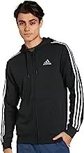 adidas Men's M 3S FT FZ HD HOODED TRACK TOP