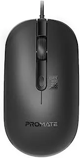 Promate Wired Mouse with 6 million Keystrokes, Adjustable 2400DPI, 4 Programmable Buttons, 1.5m Cord and Anti-Slip Grip, CM-2400