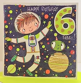 Rachel Ellen 6th Astronaut Birthday Card for Children