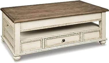 Ashley Homestore Realyn Coffee Table with Lift Top, White/Brown Standard Size T523-9