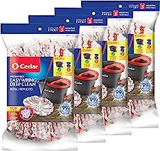 O-Cedar EasyWring Deep Clean Refill (4-Pack) | 40% More Cleaning Power | Microfiber Mop Refill Compatible with O-Cedar EasyWring Spin Mop & Bucket System