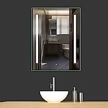 الخزف السعودي SY19102-A2 مرآة حمام مستطيلة بإضاءة ليد ، عرض 60 سم × ارتفاع 80 سم