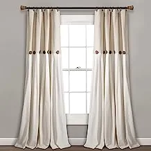 Lush Decor Linen Button Window Curtain Single Panel, 84