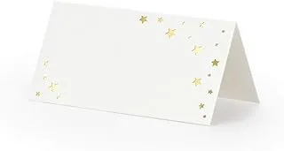 Party Deco Let's Celebrate The Place Cards, White/Gold, Pack of 10