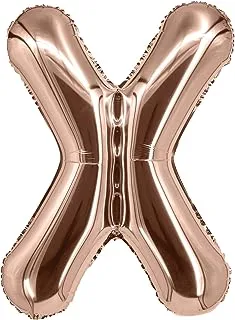 The Balloon Factory Letter X Foil Balloon, No Helium, 34-Inch Size, Rose Gold