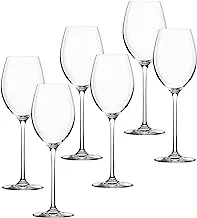 Lucaris Lavish Chardonnay Wine Glass 6-Piece Set, 405 ml Capacity, Transparent