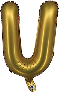 The Balloon Factory U-Shaped Foil Balloon Without Helium, 34-Inch Size, Gold