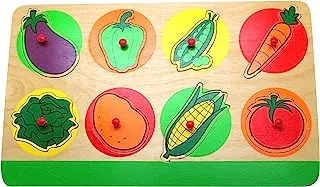 Edu Fun Vegetable Matching Plate Insert Boards, 32.5 cm x 20 cm x 1.8 cm Size