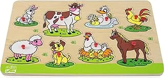 Edu Fun Farm Animals Design Matching Plates Insert Boards, 32.5 cm x 20 cm x 1.8 cm Size