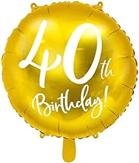 Party Deco 40th Birthday Foil Balloons, Gold