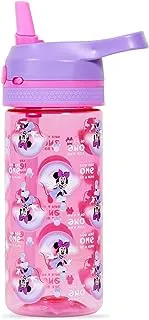 Disney Minnie Mouse Tritan Water Bottle w/Lockable Push button and Carry Handle - Purple Pink (420ml)