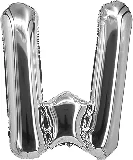 The Balloon Factory Letter W Foil Balloon, No Helium, 34-Inch Size, Silver