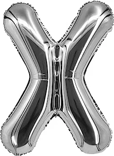 The Balloon Factory Letter X Foil Balloon, No Helium, 34-Inch Size, Silver