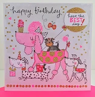 Rachel Ellen Birthday Doggies Wishes Card for Children