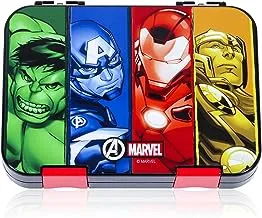 صندوق غداء بينتو تريتان قابل للتحويل بمساحة 6/4 مقصورة من Marvel Avengers Super Hero - أسود