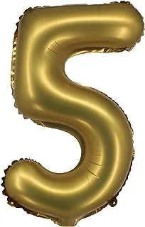 The Balloon Factory No Helium Number 5 Foil Balloon, 34-Inch Size, Gold