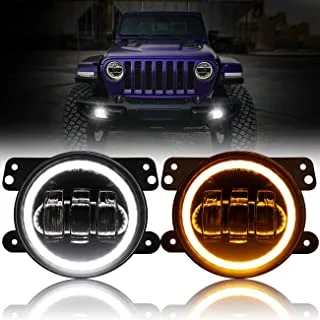 Auxbeam 4 Inch LED Fog Lights for Jeep Wrangler JK Rubicon Unlimited JKU 2007-2018, 60W Driving Offroad 4