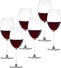 Lucaris Lavish Bordeaux Wine Glass 6-Piece Set, 760 ml Capacity, Transparent