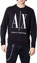 AX Armani Exchange رجالي Icon Project كنزة صوفية مطرزة كنزة صوفية