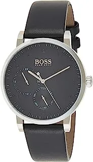 Hugo Boss Men's Black Dial Black Calfskin Watch - 1513594