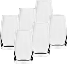 Lucaris Classic Barware مجموعة زجاجية للشرب الطويل من 6 قطع ، سعة 430 مل ، شفافة