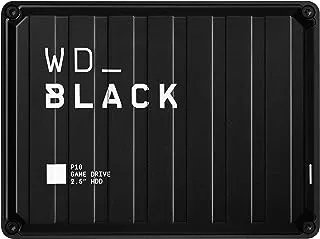 محرك أقراص WD_Black 5 تيرابايت P10 للألعاب ، محرك أقراص ثابت خارجي محمول متوافق مع Playstation و Xbox و PC و Mac - WDBA3A0050BBK-WESN