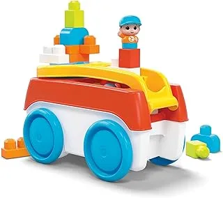 Mega BLOKS Block Spinning Wagon Toy Building Set with 1 Spinning Wagon, 19 Big Blocks and 1 Block Buddies Figure, Toy Gift Set for Boys and Girls, Ages 1 and up