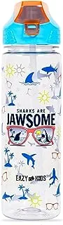 Eazy Kids Jawsome Shark 2-In-1 Tritan Water Bottle - Blue (650ml)