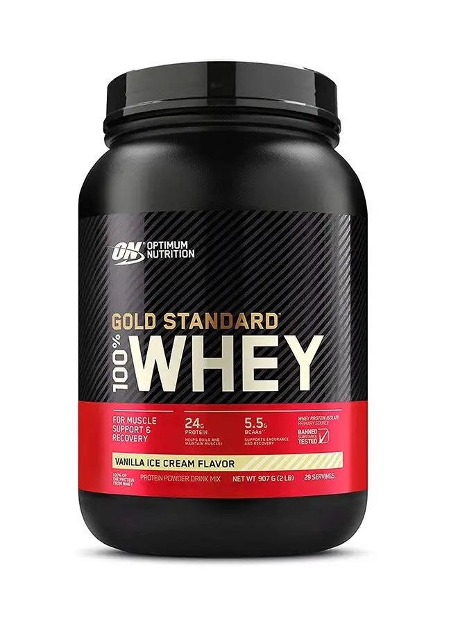 Optimum Nutrition Gold Standard 100% Whey Protein Powder 2 lbs Vanilla Ice Cream