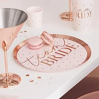 Team Bride Rose Gold & Blush Pink Plates