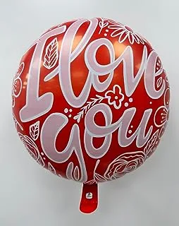 The Balloon Factory Love You With Flowers Without Helium Red/ White, 22 Inch, 804-182
