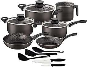 Tramontina 14 Pieces Nonstick Cookware Set Paris Texture With Knives and Utensils