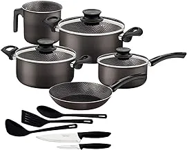Tramontina 13 Pieces Nonstick Cookware Set Paris Texture With Knives and Utensils
